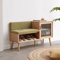 Meubles de style moderne, siège souple, plusieurs compartiments, place d'entrée, rangement de chaussures en bambou, armoire à chaussures pour le salon