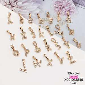 251115 <span class=keywords><strong>XUPING</strong></span> Colgante de Letra con Circonitas Pavé, Colección de Joyería Hip-Hop para Hombre y Mujer, Amuletos de Letras - Product Image 4