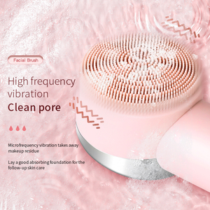 Brosse nettoyante faciale à ultrasons, alimentée par piles, nettoyage en profondeur, étanche, en silicone, plusieurs couleurs disponibles - Product Image 4