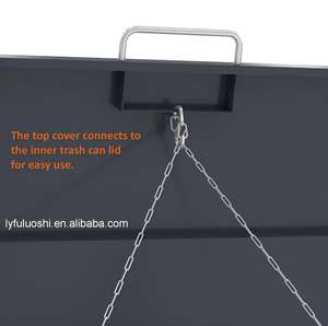 Contenitore Scatola per Bidone Carrellato in Metallo 240L, Resistente <span class=keywords><strong>Copertura</strong></span> Cestino Rifiuti con Lucchetto, Casette per Stoccaggio Rifiuti in Acciaio Galvanizzato per Giardino - Product Image 5