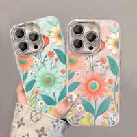 Coques de téléphone portable de luxe anti-chute et antichoc avec paillettes florales pour iPhone 17 Air 16 15 Plus Pro Max 14 13 12 11 X – Housse de protection