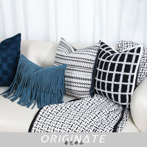 RUIYI غطاء وسادة أريكة فاخرة عالية الجودة خط أزرق الشمال نمط هندسي ذاكرة ساخنة ميزة رمي وسادة الجمع - Product Image 5