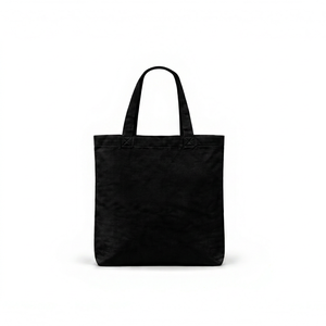 Sac fourre-tout en toile noire AMANI avec imprimé « Keep Going », sac à bandoulière minimaliste pour femme, toutes saisons, portable, réutilisable, pour le shopping - Product Image 3