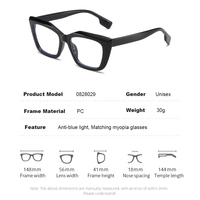 Montures optiques tendance avec couleurs contrastées, lunettes anti-lumière bleue, charnières métalliques, montures de lunettes œil-de-chat pour femmes, vente en gros