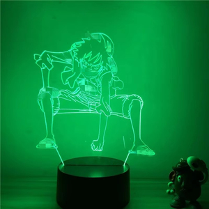 Figura de Anime japonés One Piece Luffy Lover, iluminación Led, lámpara de escritorio para dormitorio, Sensor táctil colorido, 3D ilusión, luz LED de <span class=keywords><strong>noche</strong></span> - Product Image 5