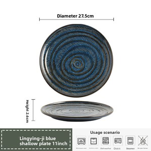 จานเซรามิกสำหรับเสิร์ฟสเต็ก จานอาหารร้านอาหารไทย จานพาสต้าตื้นสำหรับใช้ในบ้าน ภาชนะใส่อาหารระดับไฮเอนด์ ใช้กับไมโครเวฟได้ - Product Image 6