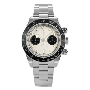 Factory Price Custom logo Luxury Dome 200m <b>Chronograph</b> Chronometer Mechanical <b>Automatic</b> Vintage pilot Leather Watch Man for Sale - Product Image 1