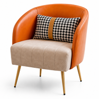 Chaise de salle à manger de luxe moderne, fauteuil rembourré en tissu, mobilier de restaurant et d'hôtel, chaise d'appoint avec pieds en métal