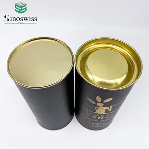 250g חומר נייר ריק אבקת קפה מיידית פח אריזה יכול עם תקע מתכת העליון