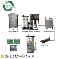 Machine d'emballage automatique de sachets de 0 à 500 ml avec fermeture arrière et cellule photoélectrique pour eau pure