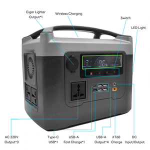 Station d'alimentation portable 512Wh 600W, batterie externe avec générateur <span class=keywords><strong>solaire</strong></span>, alimentation de secours pour la maison et l'extérieur - Product Image 4