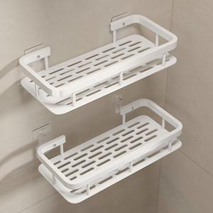 Bathroom <b>Wall</b> Mounted <b>Racks</b> Adhesive <b>Storage</b> Holder Plastic PP Single Tiers Bathroom Shelf Shower Caddy <b>Storage</b> Shelf - Product Image 4