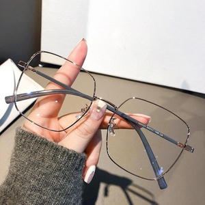 2026 Fashion Oversized Square Eyewear Retro chrome heart glasses Light Blocking Metal <b>Frame</b> Glasses Optical Computer <b>Eyeglasses</b> - Product Image 5