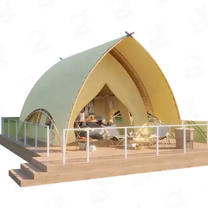 Freiluft-Glamping Segelform Hotelzelt Glamping Safari Lodge Zelt mit Bad für Camping Resort