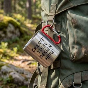 Mug de camping portable en acier inoxydable de 10 oz avec poignée mousqueton et logo personnalisé pour l'entraînement et le team building - Product Image 6