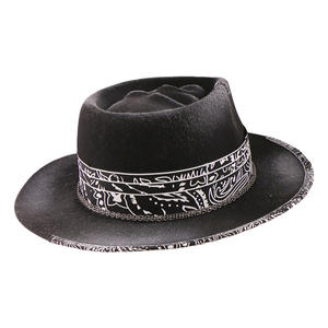 Nouvel Arrivage <span class=keywords><strong>Chapeau</strong></span> Fedora en Feutre <span class=keywords><strong>de</strong></span> Laine Noir Style <span class=keywords><strong>Magicien</strong></span> avec Accent Cartes à Jouer, <span class=keywords><strong>Chapeau</strong></span> <span class=keywords><strong>de</strong></span> Performance Style Gangster Showtime - Product Image 5