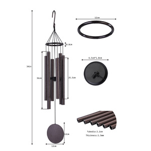 Carillons à vent commémoratifs personnalisés de 34 pouces, élégants, en métal, pour la décoration extérieure du jardin, de la maison, du patio et de la cour - Product Image 6
