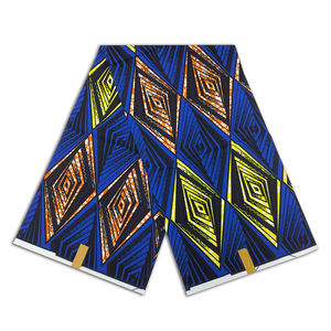 Tissu africain en 100% coton, véritable Wax à imprimés, véritable Wax dorée, tissu africain, Design Ghana, <span class=keywords><strong>pagne</strong></span>, vente en gros - Product Image 2