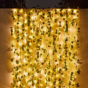 Guirlande lumineuse de vigne de lierre artificielle avec 110 lumières de rideau de LED pour les décorations de maison de mur de chambre de mariage