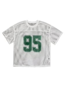 Maillot de football américain streetwear personnalisé en polyester respirant, coupe ample et courte, style oversize - Product Image 4