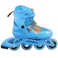 Patins à roulettes en ligne réglables HZ LH pour enfants, 4 roues, pour l'extérieur, avec roues en plastique PP, lumières clignotantes, roulements ABEC-7
