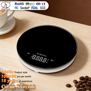 เครื่องชั่งดิจิตอลขนาดเล็กสำหรับครัว พร้อมแท่นกระจกนิรภัย ใช้พลังงานจากแบตเตอรี่ สำหรับชั่งน้ำหนักอาหาร - Product Image 1