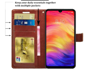 Funda con tapa MV de cuero de alta calidad para Redmi Note, funda protectora marrón, accesorio para teléfono móvil a precio mayorista - Product Image 2