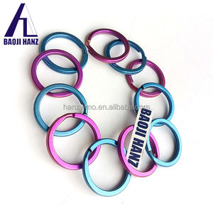 Porte-clés en titane rond plat coloré 14mm 18mm 19mm 25mm 30mm 32mm - Product Image 1