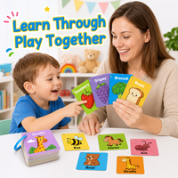 Cartes flash personnalisées pour enfants avec boucle à anneau, cartes d'apprentissage cognitif multi-thèmes, cartes flash pour tout-petits, éducation précoce