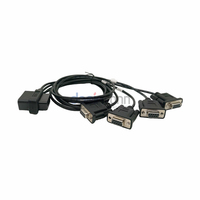 Cable OBD2 Tipo T Macho Hembra a RS232 Serial DB9 4 Puertos Hembra 12V DC