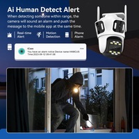 Cámara Wifi PTZ Wistino P2P ICSEE de Tres Lentes y Tres Pantallas, Cámara IP Exterior 6K HD con Seguimiento Automático, Cámaras de Seguridad con Video Wifi