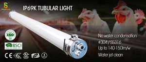 IP69K Rancher LED Triproof Light Linkable 40W Waterproof Anti-corrosion IK10 Tubular LED Light for Poultry Farm Food Processing - Product Image 6