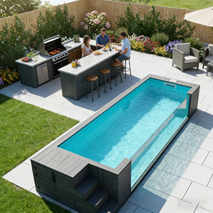 Durable 20ft Smart Backyard Swimming Pool Ready Fiber Glass Outdoor Water Spa Pool container pool - Product Image 2