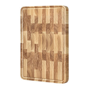 Xinzuo เขียงไม้แอชธรรมชาติใหม่แผ่นไม้ระบายน้ำร่องดีไซน์ไร้รอยต่อเย็บไร้รอยต่อกันลื่นบล็อกสับในครัวแบบย้อนกลับได้ - Product Image 1