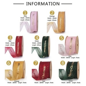 Custom Eco-Friendly Polyester Organza <b>Ribbon</b> Spool-Multi-Length Options Gold Stamp Printed Multi-Color for Gift Wrapping Decor - Product Image 5