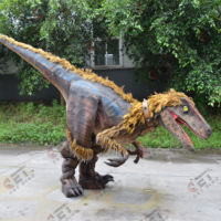 Modèle de dinosaure animatronique, qualité supérieure, simulation grandeur nature, costume de dinosaure Velociraptor, vente en promotion