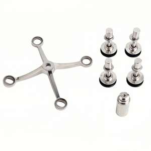 Hoàn thành 2 cánh tay lan can kính hàng rào thép không gỉ phần cứng Spider kẹp phụ kiện miếng đệm sàn lan can - Product Image 6