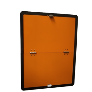 Segnale di avvertimento di sicurezza europeo 400mm * 300mm piastra in alluminio con cerniere pieghevole arancione cartello stradale - Product Image 1