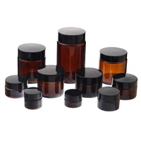 Pot en verre ambré pour cosmétiques avec couvercle, disponible en 5g, 10g, 15g, 20g, 30g, 50g, 100g