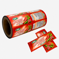 Film en rouleau BRC approuvé, haute barrière, en PET aluminisé, pour ketchup, film d'emballage métallisé, imprimé sur mesure pour sauce tomate et sauce chili