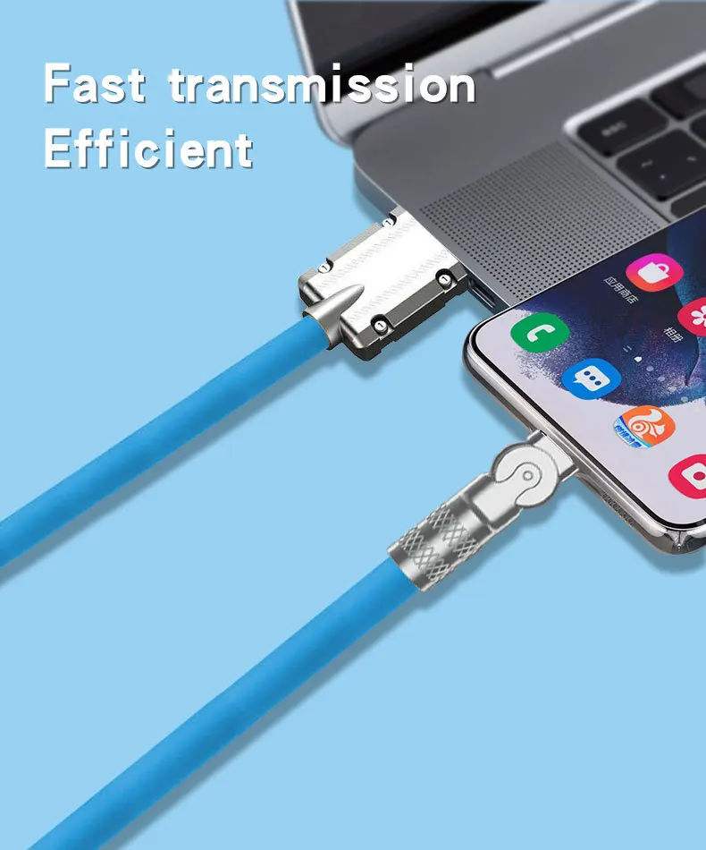 The new rotary type-c data cable super fast charging cable is applicable to huawei apple xiaomi android mobile phone charging cable