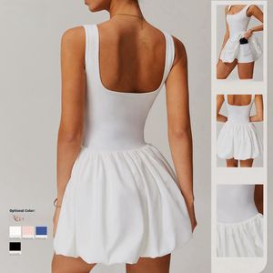 2025 Nieuwe Dames In Één Stuk Gebouwd Tennisjurk Met Ronde Kraag Bloemenjurken Uitgesneden Golfjurk Dansende Sportkleding - Product Image 3