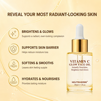 Huile Visage Éclatante à la Vitamine C 30ml Marque Blanche OEM ODM – Antioxydante, Hydratante, Nourrissante, Réparatrice de la Barrière Cutanée