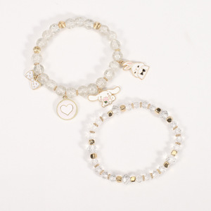 <b>Cute</b> Cartoon Rabbit Beaded <b>Bracelet</b> Gold Plated Women's Everyday Wear Jewelry - Product Image 4