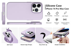 WOWCASE-Funda de silicona líquida para iPhone 14 Pro Max, Protector de pantalla, <span class=keywords><strong>2022</strong></span> - Product Image 6