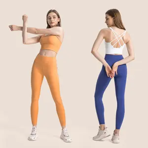 Vêtements d'entraînement pour femmes Gym Fitness Yoga Set Leggings taille haute Running Sportswear
