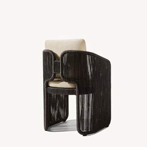 Ensemble de chaises et table de salle à manger en rotin pour l'extérieur, meubles de jardin carrés avec mobilier d'extérieur pour villa - Product Image 5