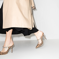 Chaussures de luxe pour femmes de créateur à talons de haute qualité en cuir de léopard