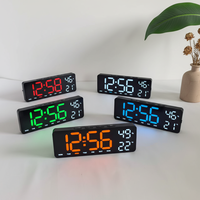Großhandel Digitale Elektronische Wecker-Wanduhr mit LED-Zeitanzeige, Kalender, DST-Funktion, Temperatur- und Luftfeuchtigkeitsanzeige für Zuhause