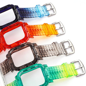 <span class=keywords><strong>Bracelet</strong></span> de montre en TPU souple <span class=keywords><strong>Transparent</strong></span> coloré avec couvercle pour <span class=keywords><strong>apple</strong></span> <span class=keywords><strong>watch</strong></span> 6 de luxe, 38/44mm - Product Image 3